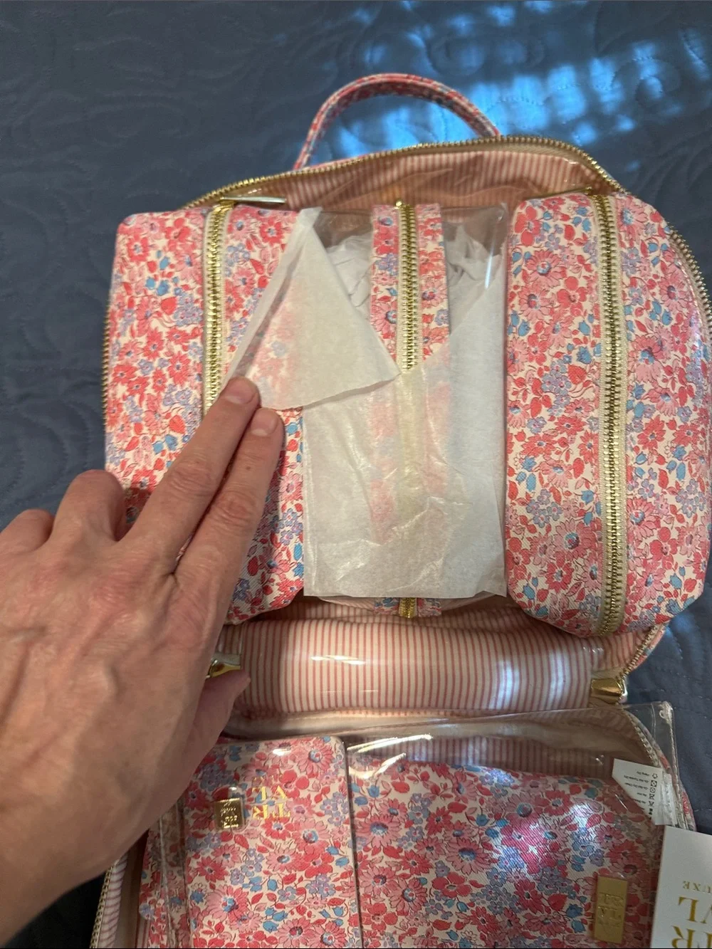 Floral Pink Travel Cosmetic Bag